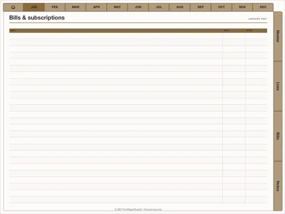 Order Tracker: Dated digital planner template for GoodNotes and iPad