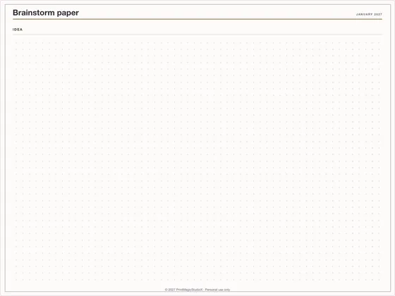 Brainstorm paper: Note paper template for GoodNotes, iPad and print
