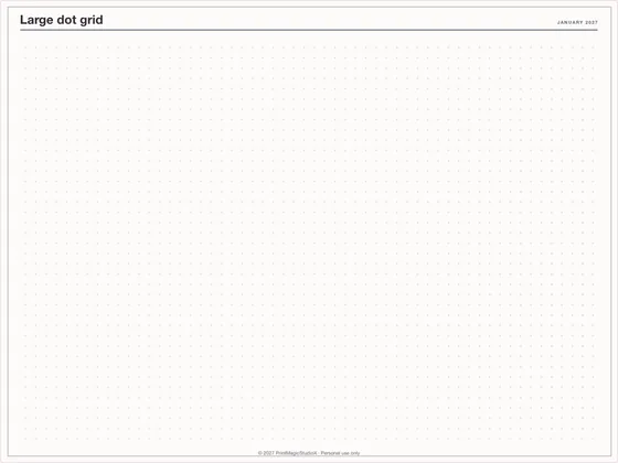 Large dot grid: Note paper template for GoodNotes, iPad and print