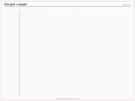 Dot grid + margin: Note paper template for GoodNotes, iPad and print