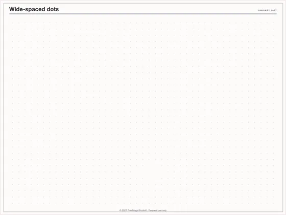 Wide-spaced dots: Note paper template for GoodNotes, iPad and print