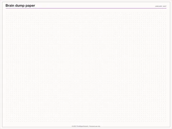 Brain dump paper: Note paper template for GoodNotes, iPad and print