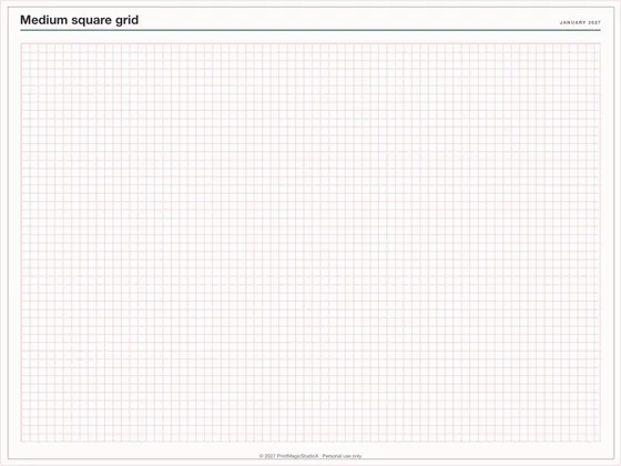 Medium square grid: Note paper template for GoodNotes, iPad and print