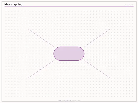 Idea mapping: Note paper template for GoodNotes, iPad and print