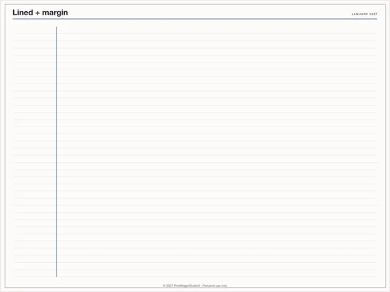 Lined + margin: Note paper template for GoodNotes, iPad and print