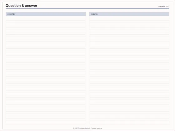 Question & answer: Note paper template for GoodNotes, iPad and print