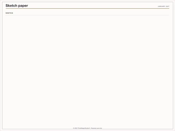 Sketch paper: Note paper template for GoodNotes, iPad and print