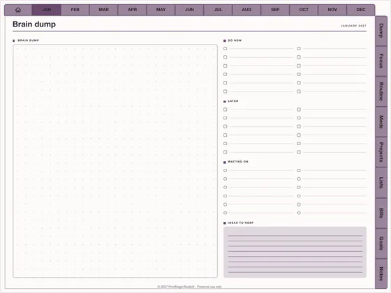 Ultimate Focus: Dated digital planner template for GoodNotes and iPad